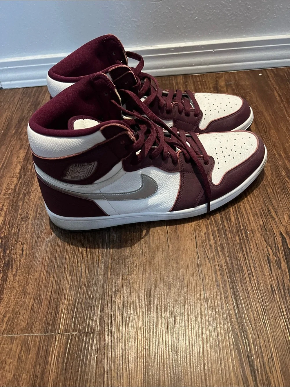Air Jordan High-Top Men’s Sneakers - Maroon and White